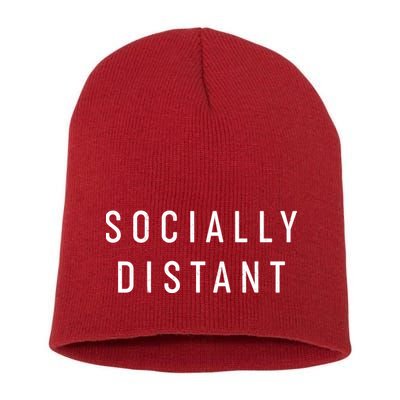 Funny Socially Distant  Short Acrylic Beanie