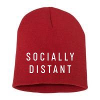 Funny Socially Distant  Short Acrylic Beanie