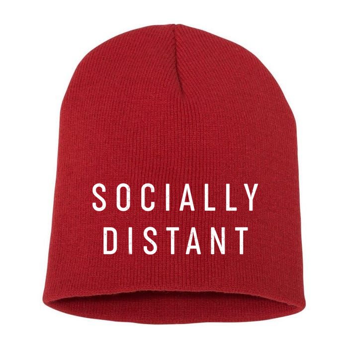 Funny Socially Distant  Short Acrylic Beanie