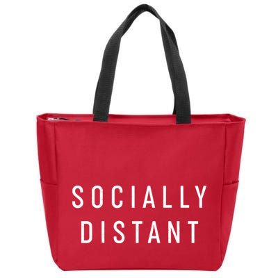 Funny Socially Distant  Zip Tote Bag