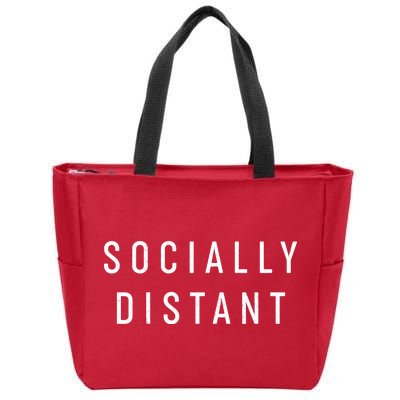 Funny Socially Distant  Zip Tote Bag