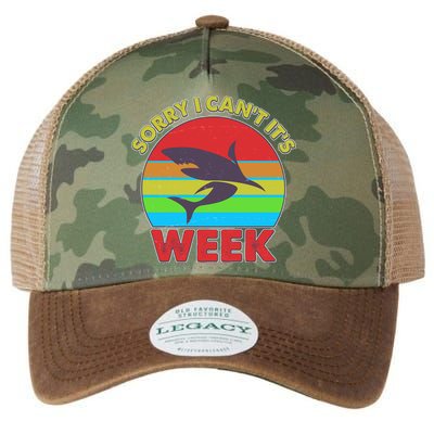 Funny Sorry I Can't It's Shark Week Legacy Tie Dye Trucker Hat