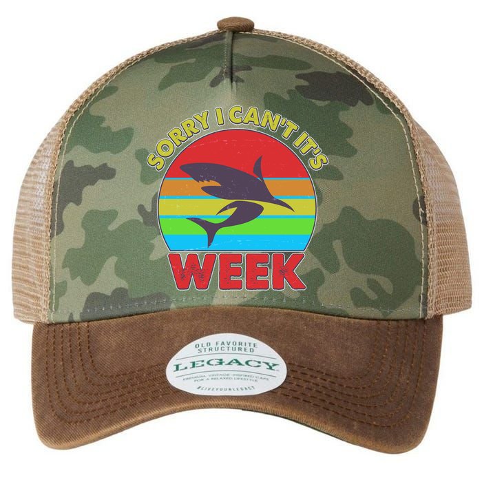 Funny Sorry I Can't It's Shark Week Legacy Tie Dye Trucker Hat