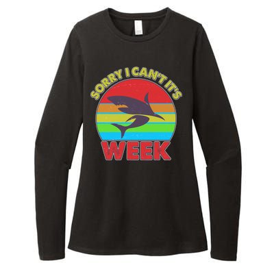 Funny Sorry I Can't It's Shark Week Womens CVC Long Sleeve Shirt