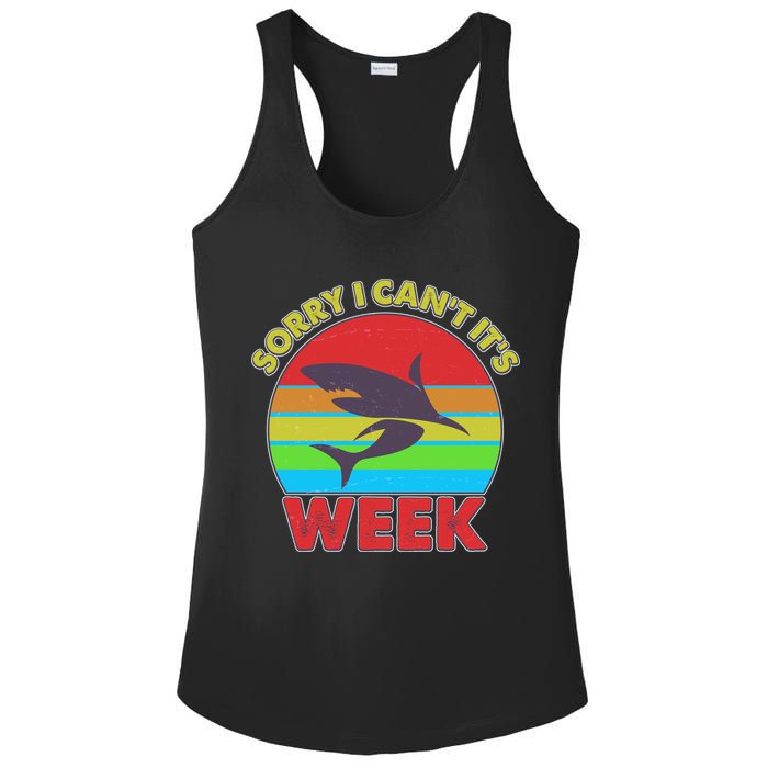 Funny Sorry I Can't It's Shark Week Ladies PosiCharge Competitor Racerback Tank