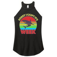 Funny Sorry I Can't It's Shark Week Women's Perfect Tri Rocker Tank