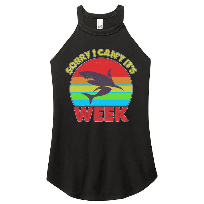 Funny Sorry I Can't It's Shark Week Women's Perfect Tri Rocker Tank