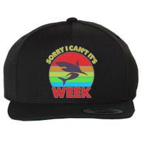 Funny Sorry I Can't It's Shark Week Wool Snapback Cap