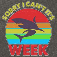 Funny Sorry I Can't It's Shark Week Cotton Canvas Backpack