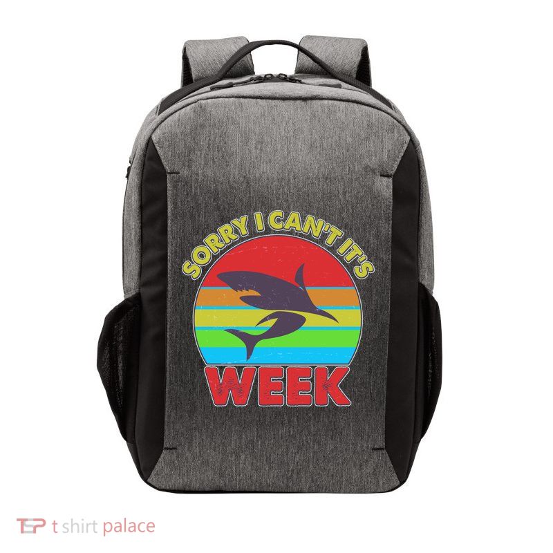 Funny Sorry I Can't It's Shark Week Vector Backpack
