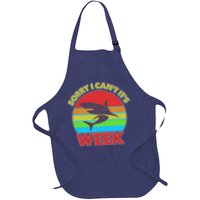 Funny Sorry I Can't It's Shark Week Full-Length Apron With Pockets