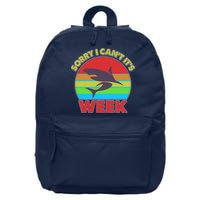 Funny Sorry I Can't It's Shark Week 16 in Basic Backpack