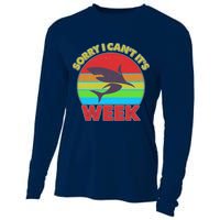 Funny Sorry I Can't It's Shark Week Cooling Performance Long Sleeve Crew