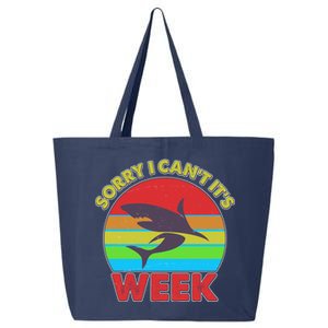 Funny Sorry I Can't It's Shark Week 25L Jumbo Tote