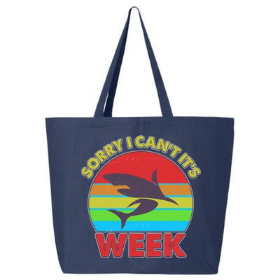 Funny Sorry I Can't It's Shark Week 25L Jumbo Tote