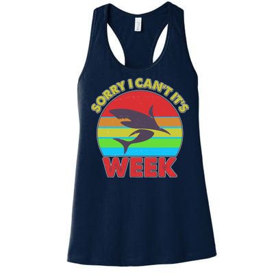 Funny Sorry I Can't It's Shark Week Women's Racerback Tank