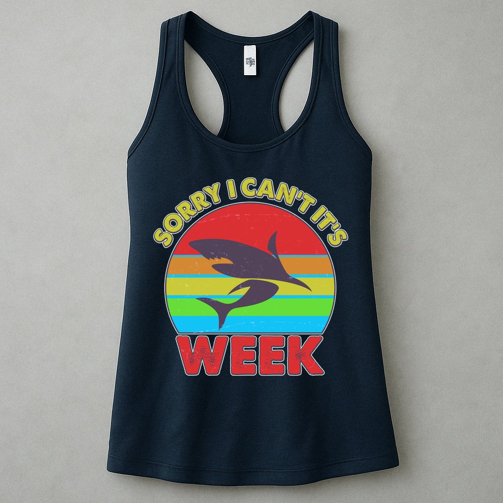 Funny Sorry I Can't It's Shark Week Womens Tank Top