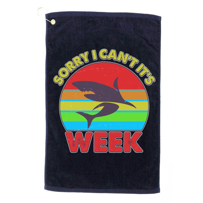 Funny Sorry I Can't It's Shark Week Golf Towel