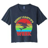 Funny Sorry I Can't It's Shark Week Crop Top