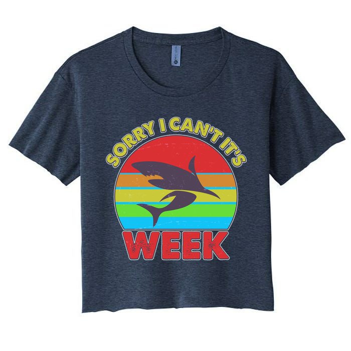 Funny Sorry I Can't It's Shark Week Crop Top