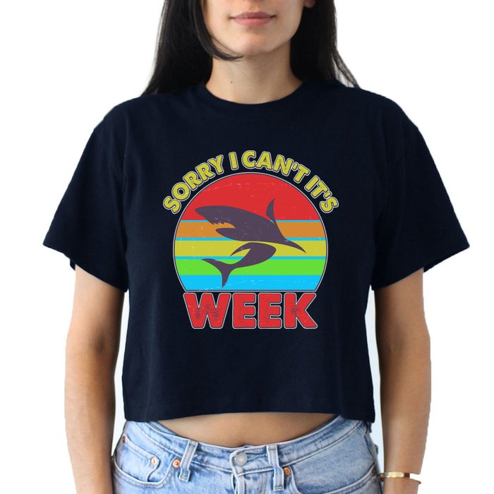 Funny Sorry I Can't It's Shark Week Crop Top