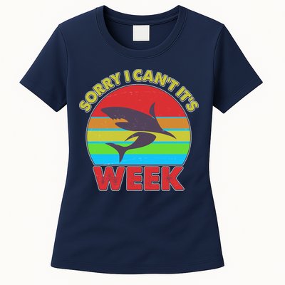 Funny Sorry I Can't It's Shark Week Womens T-Shirt