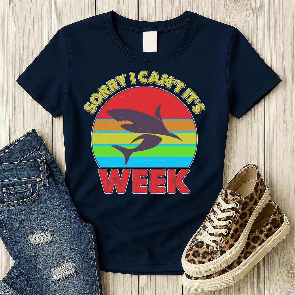 Funny Sorry I Can't It's Shark Week Womens T-Shirt