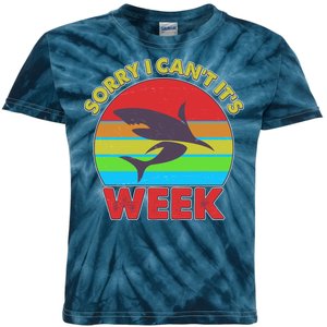 Funny Sorry I Can't It's Shark Week Kids Tie-Dye T-Shirt