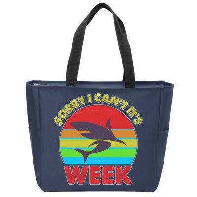 Funny Sorry I Can't It's Shark Week Zip Tote Bag
