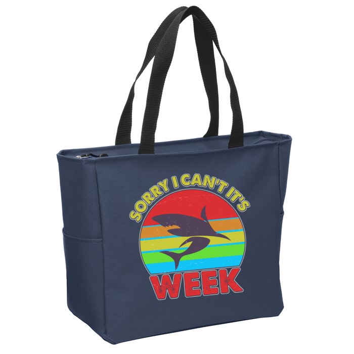 Funny Sorry I Can't It's Shark Week Zip Tote Bag