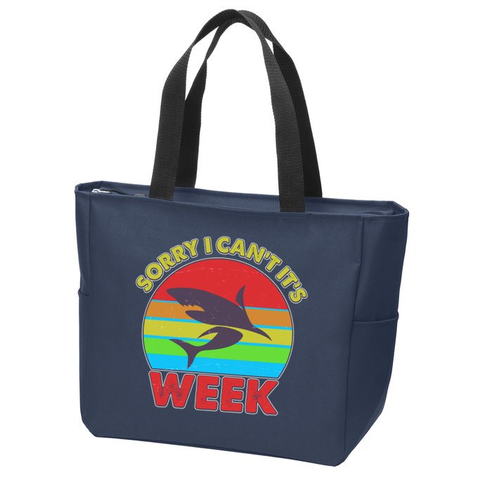 Funny Sorry I Can't It's Shark Week Zip Tote Bag
