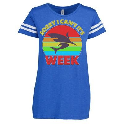 Funny Sorry I Can't It's Shark Week Enza Ladies Jersey Football T-Shirt