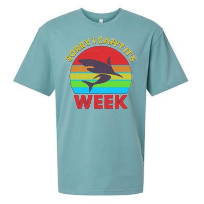 Funny Sorry I Can't It's Shark Week Sueded Cloud Jersey T-Shirt