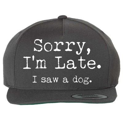 Funny Sorry I'm Late I Saw A Dog Wool Snapback Cap