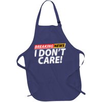 Funny Spoof Meme Breaking News I Don't Care Apron