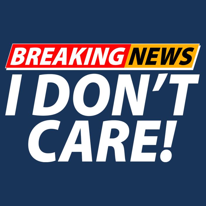 Funny Spoof Meme Breaking News I Don't Care 7-Panel Snapback Hat