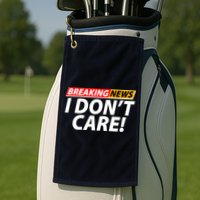 Funny Spoof Meme Breaking News I Don't Care Golf Towel