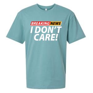 Funny Spoof Meme Breaking News I Don't Care Sueded Cloud Jersey T-Shirt