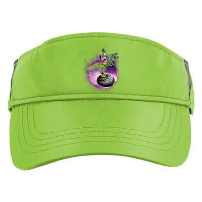 Funny Squirrel Riding T-Rex Space Galaxy Adult Drive Performance Visor