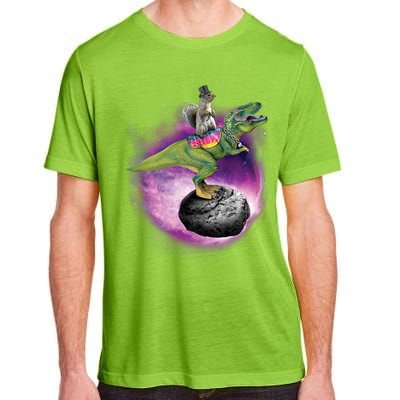 Funny Squirrel Riding T-Rex Space Galaxy Adult ChromaSoft Performance T-Shirt