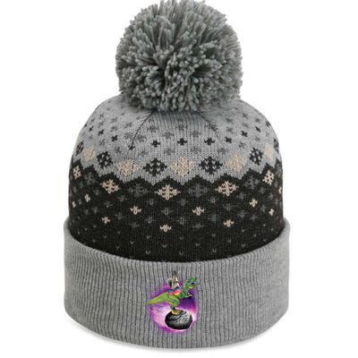 Funny Squirrel Riding T-Rex Space Galaxy The Baniff Cuffed Pom Beanie