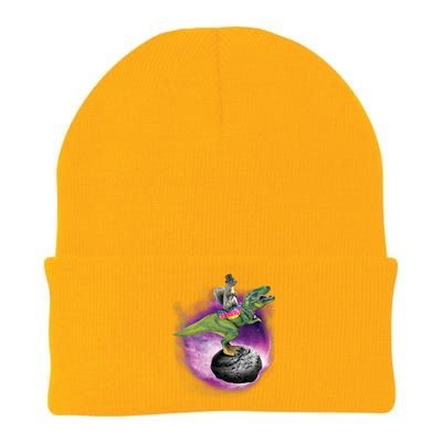 Funny Squirrel Riding T-Rex Space Galaxy Knit Cap Winter Beanie