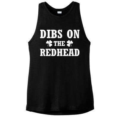 Funny St. Patrick's Day - Dibs On The Redhead Ladies PosiCharge Tri-Blend Wicking Tank