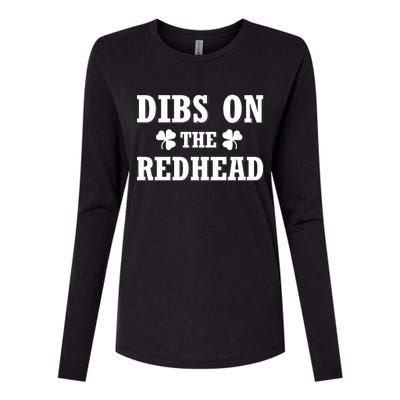 Funny St. Patrick's Day - Dibs On The Redhead Womens Cotton Relaxed Long Sleeve T-Shirt