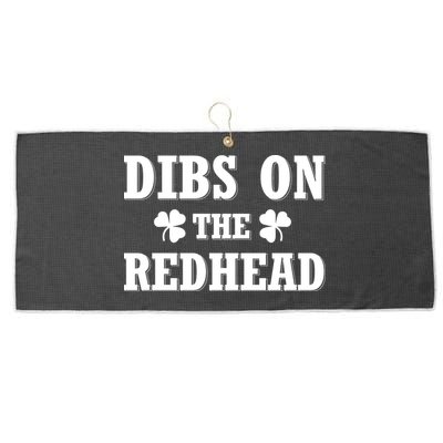 Funny St. Patrick's Day - Dibs On The Redhead Large Microfiber Waffle Golf Towel