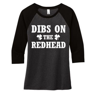 Funny St. Patrick's Day - Dibs On The Redhead Women's Tri-Blend 3/4-Sleeve Raglan Shirt