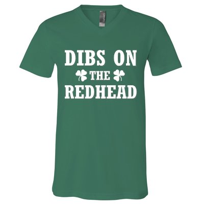 Funny St. Patrick's Day - Dibs On The Redhead V-Neck T-Shirt