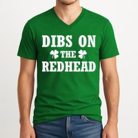Funny St. Patrick's Day - Dibs On The Redhead V-Neck T-Shirt