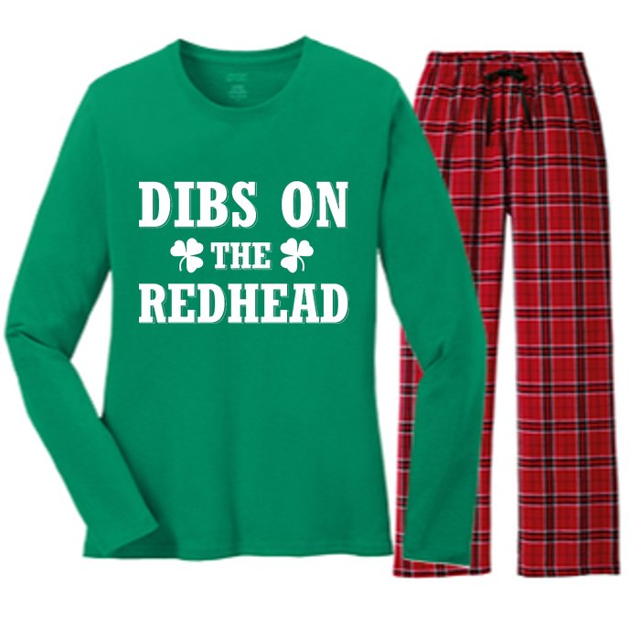 Funny St. Patrick's Day - Dibs On The Redhead Women's Long Sleeve Flannel Pajama Set 