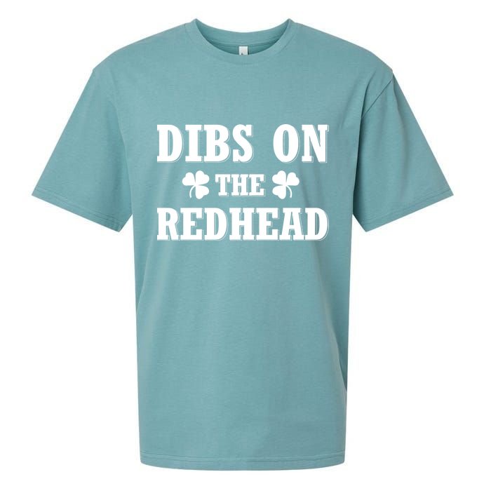 Funny St. Patrick's Day - Dibs On The Redhead Sueded Cloud Jersey T-Shirt